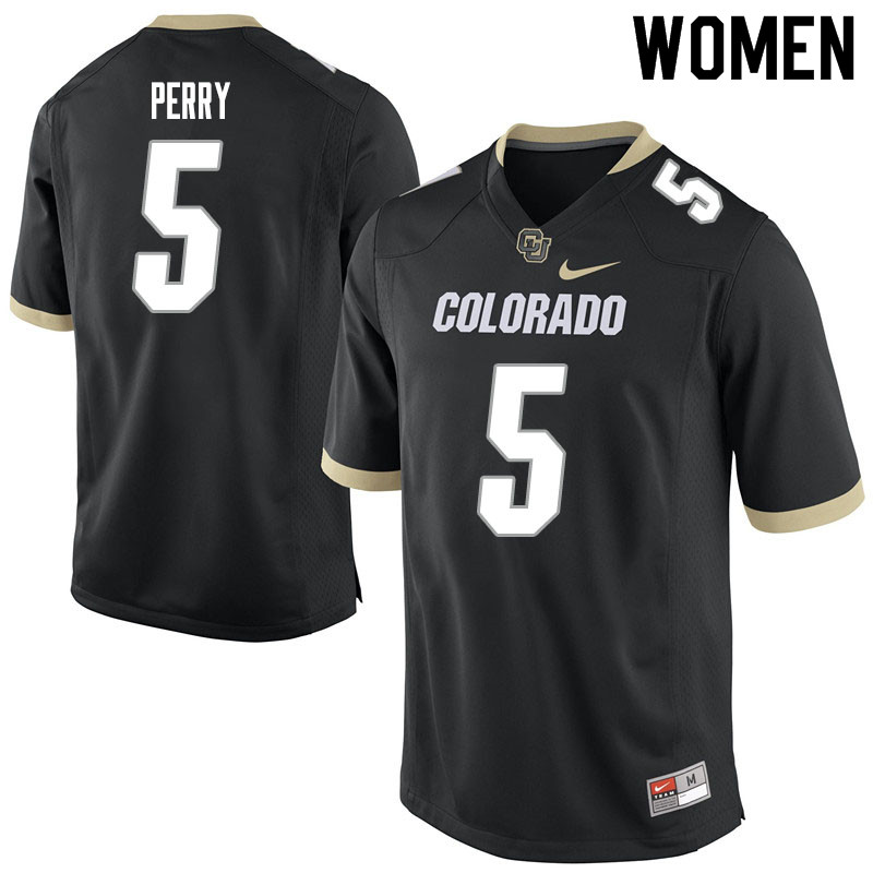 Women #5 Mark Perry Colorado Buffaloes College Football Jerseys Sale-Black